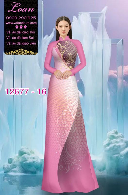 Vải áo dài họa tiết uốn lượn