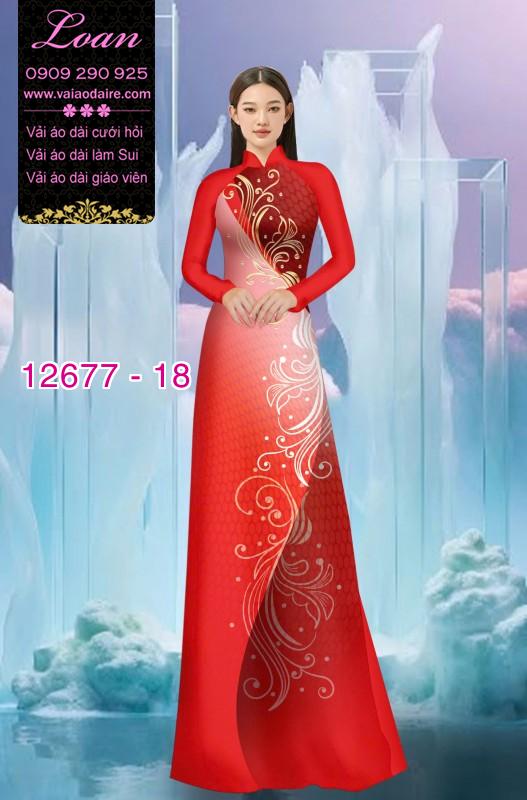 Vải áo dài họa tiết uốn lượn