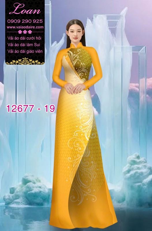 Vải áo dài họa tiết uốn lượn