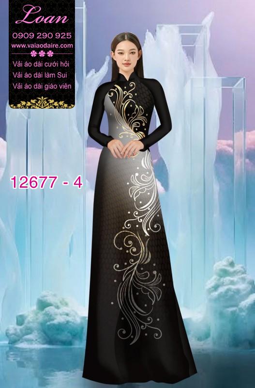 Vải áo dài họa tiết uốn lượn