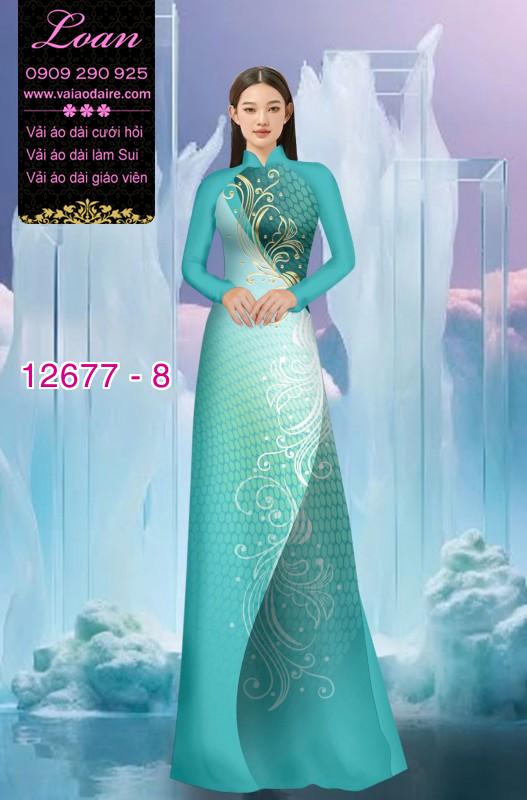 Vải áo dài họa tiết uốn lượn