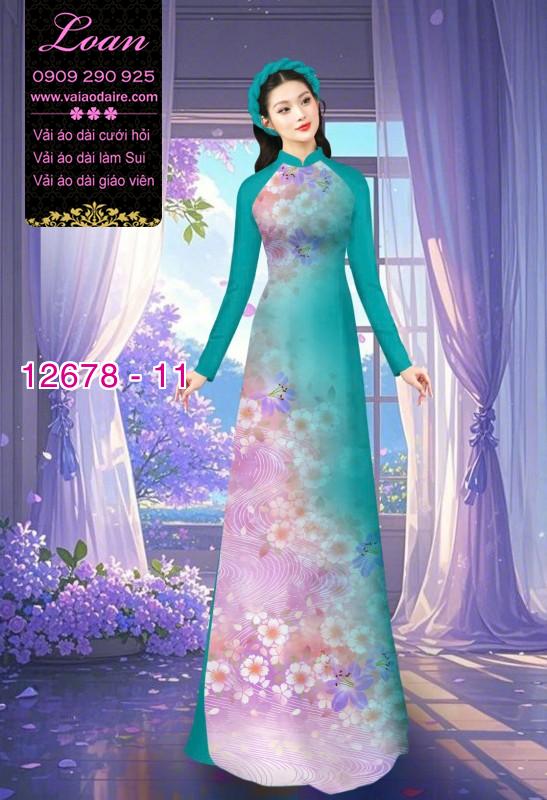 Vải áo dài hoa mờ in 3D