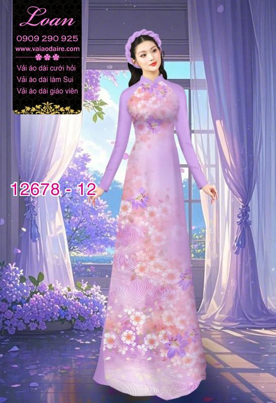 Vải áo dài hoa mờ in 3D