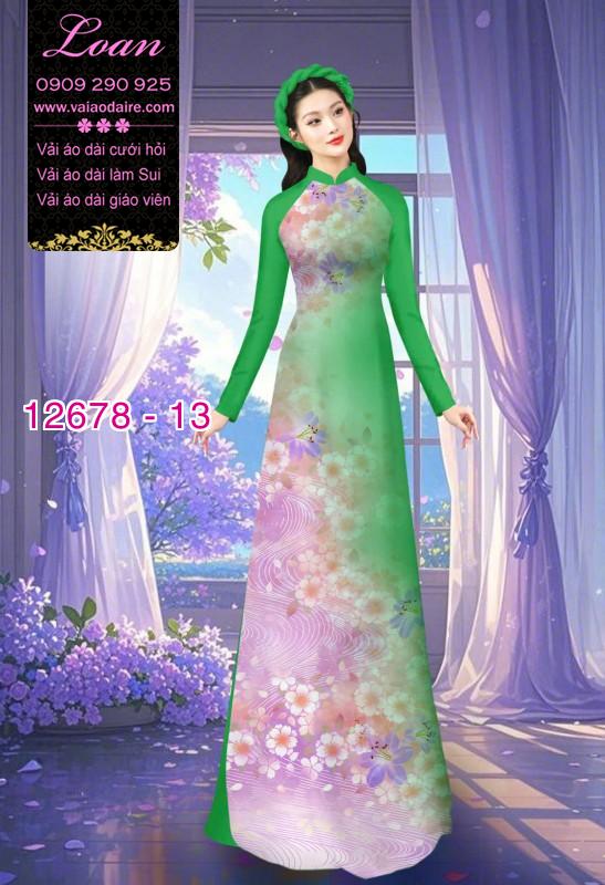 Vải áo dài hoa mờ in 3D