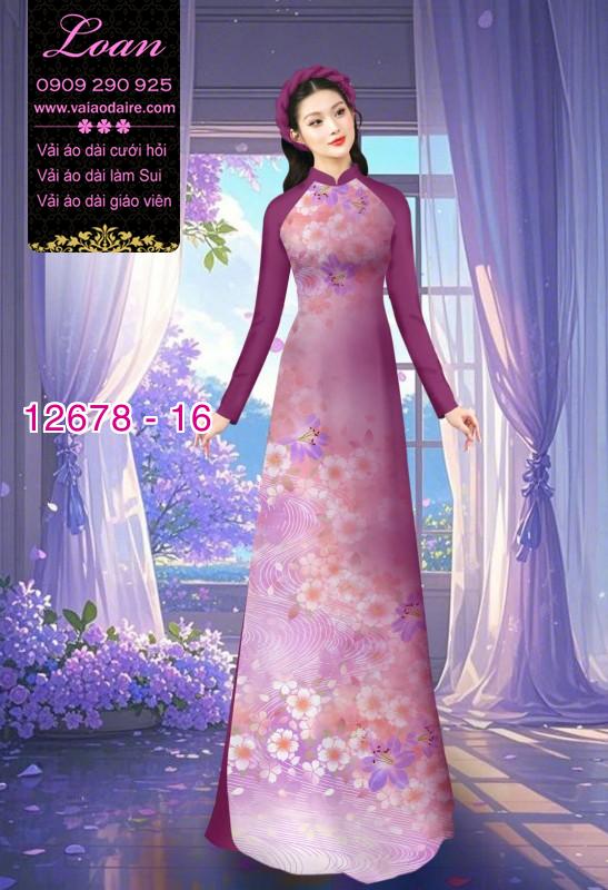 Vải áo dài hoa mờ in 3D