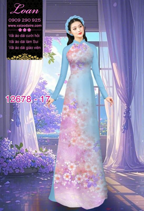 Vải áo dài hoa mờ in 3D