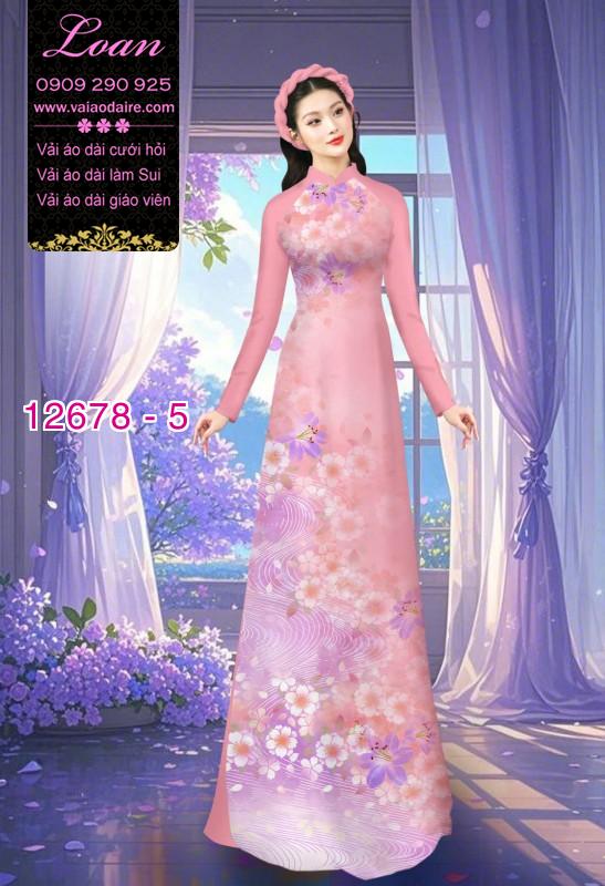 Vải áo dài hoa mờ in 3D