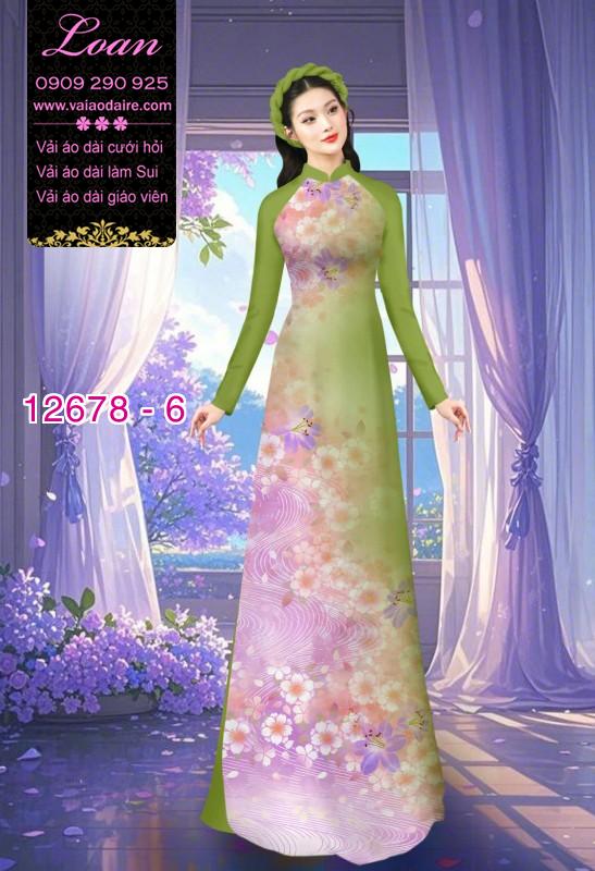 Vải áo dài hoa mờ in 3D