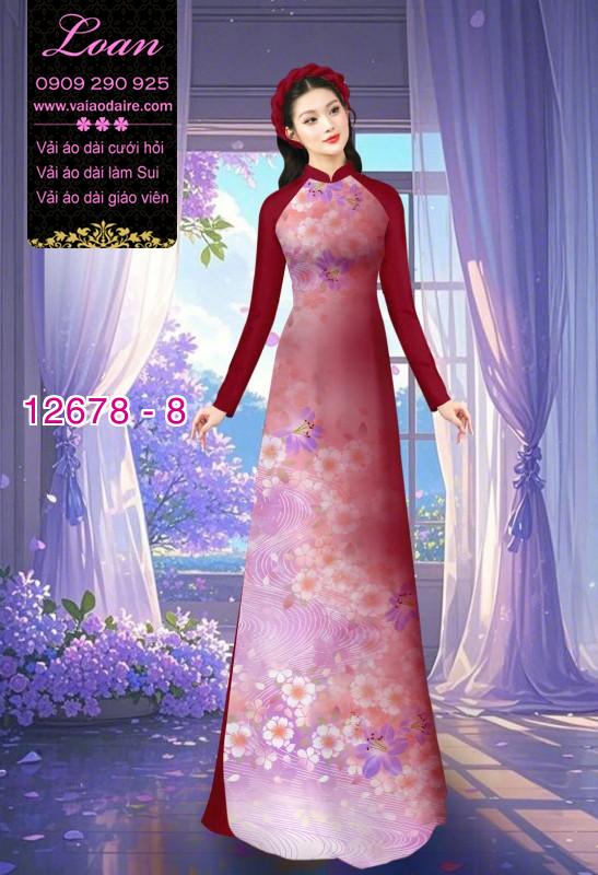 Vải áo dài hoa mờ in 3D