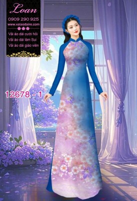 Vải áo dài hoa mờ in 3D-DT 12678