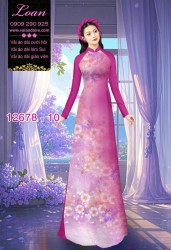 Vải áo dài hoa mờ in 3D