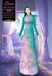 Vải áo dài hoa mờ in 3D