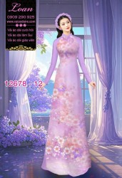 Vải áo dài hoa mờ in 3D