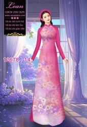 Vải áo dài hoa mờ in 3D