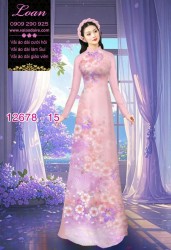 Vải áo dài hoa mờ in 3D