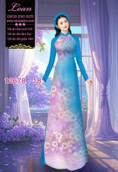 Vải áo dài hoa mờ in 3D