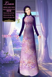 Vải áo dài hoa mờ in 3D