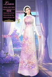 Vải áo dài hoa mờ in 3D