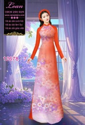 Vải áo dài hoa mờ in 3D