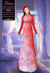 Vải áo dài hoa mờ in 3D