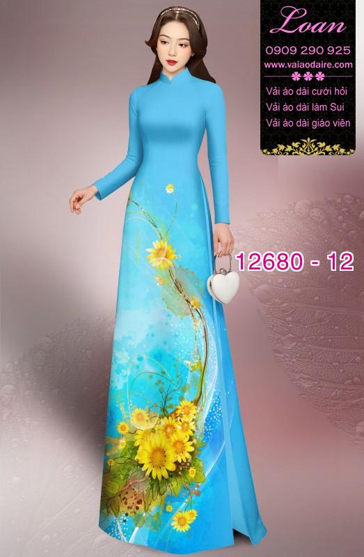 Vải áo dài hoa in 3D