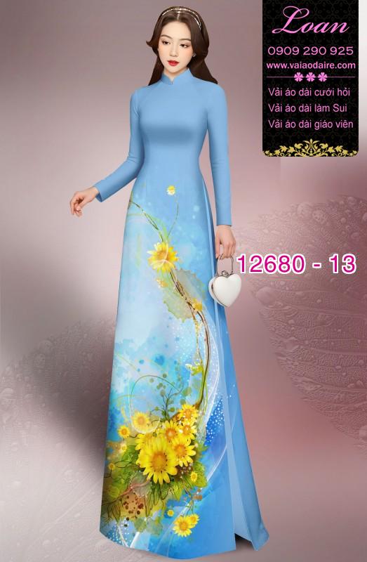 Vải áo dài hoa in 3D