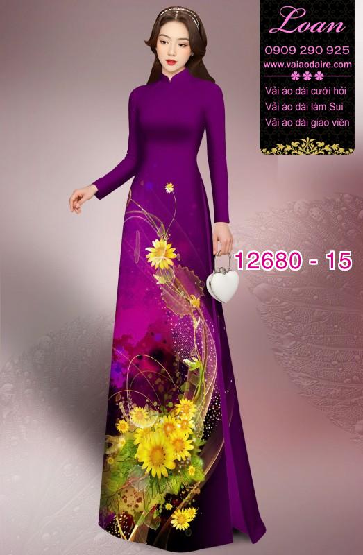 Vải áo dài hoa in 3D