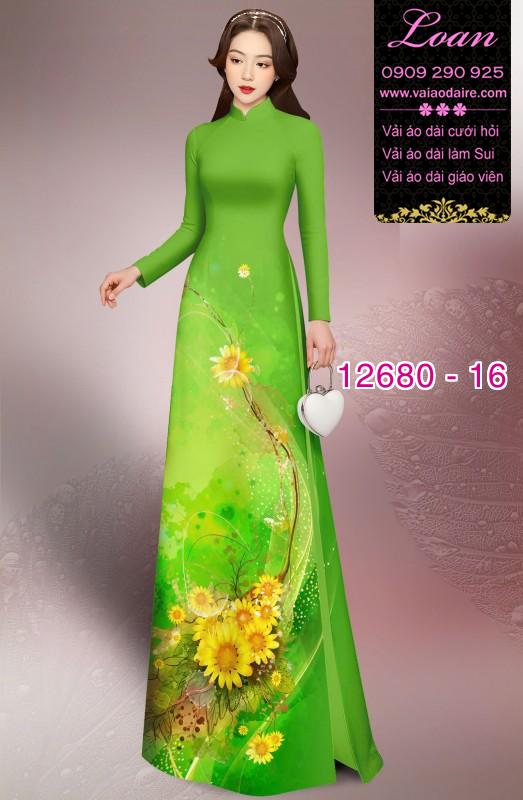 Vải áo dài hoa in 3D