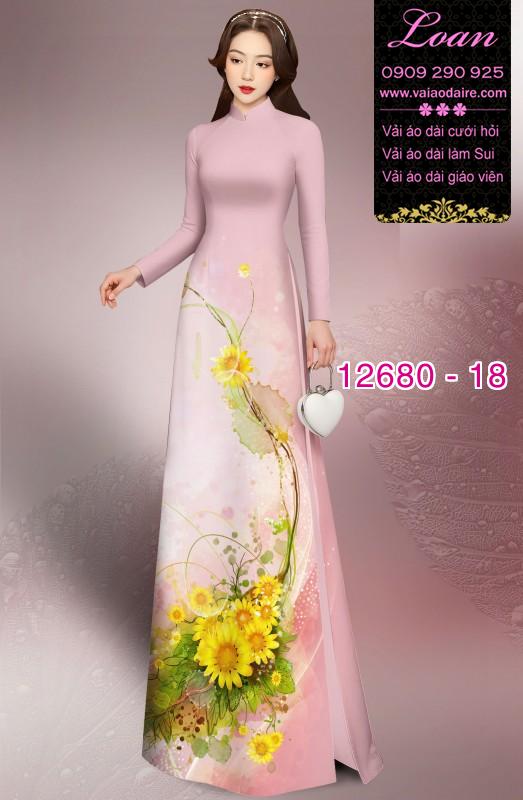 Vải áo dài hoa in 3D