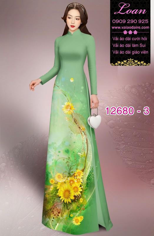 Vải áo dài hoa in 3D