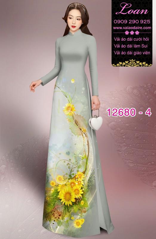 Vải áo dài hoa in 3D