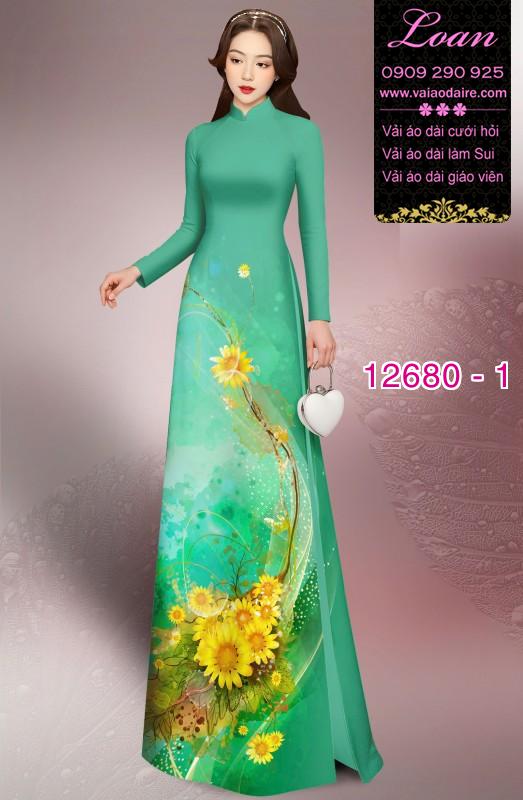 Vải áo dài hoa in 3D