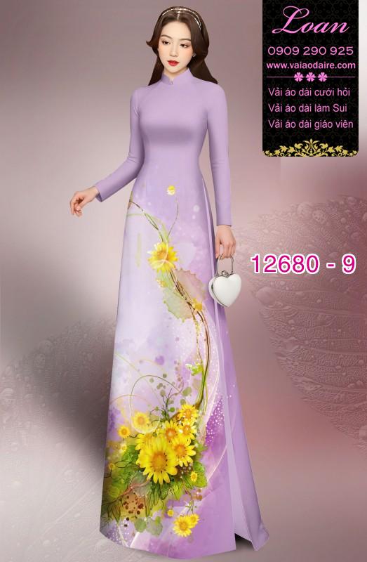 Vải áo dài hoa in 3D