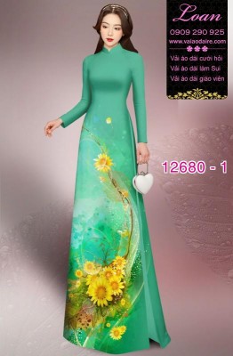 Vải áo dài hoa in 3D-DT 12680