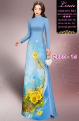 Vải áo dài hoa in 3D