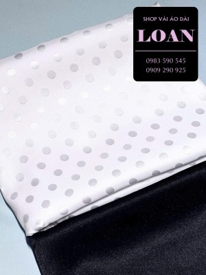 Vải áo dài gấm chấm bi-GT 12695