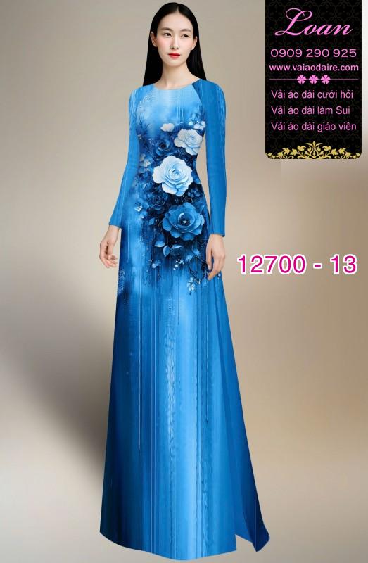 Vải áo dài hoa in 3D