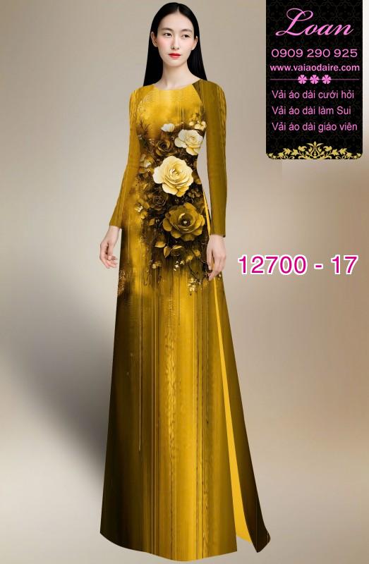 Vải áo dài hoa in 3D