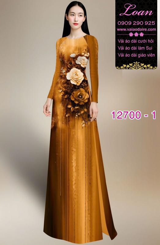 Vải áo dài hoa in 3D