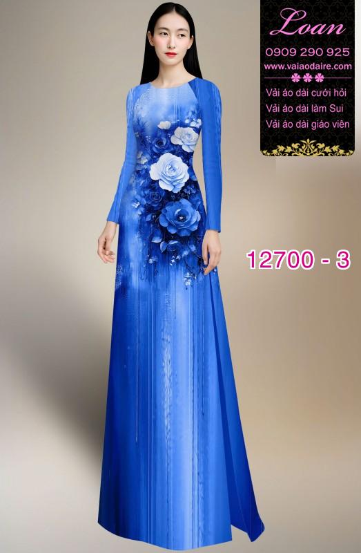 Vải áo dài hoa in 3D