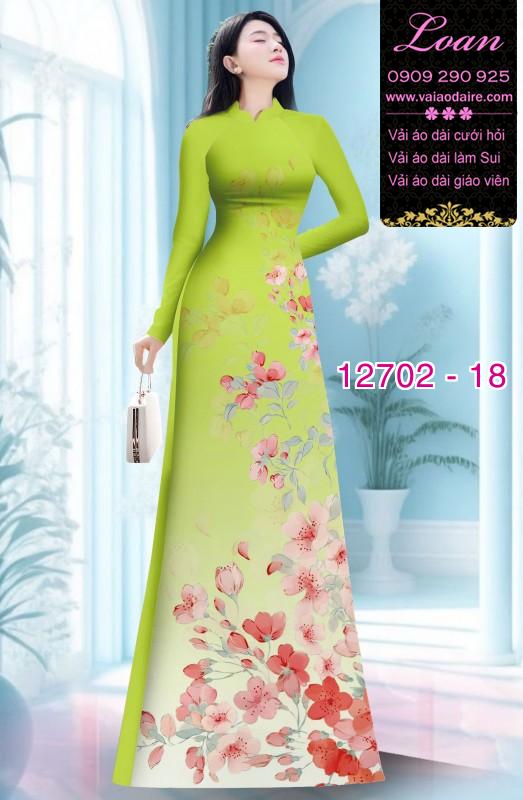 Vải áo dài hoa in nhẹ nhàng