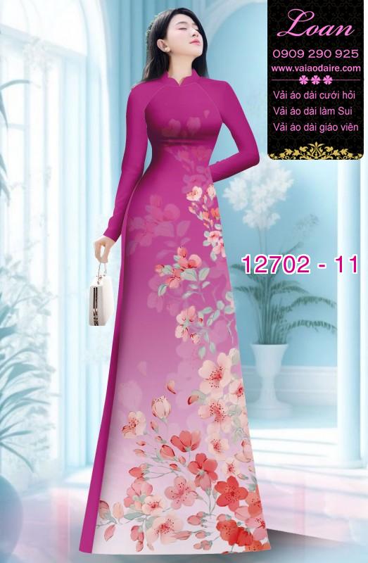 Vải áo dài hoa in nhẹ nhàng