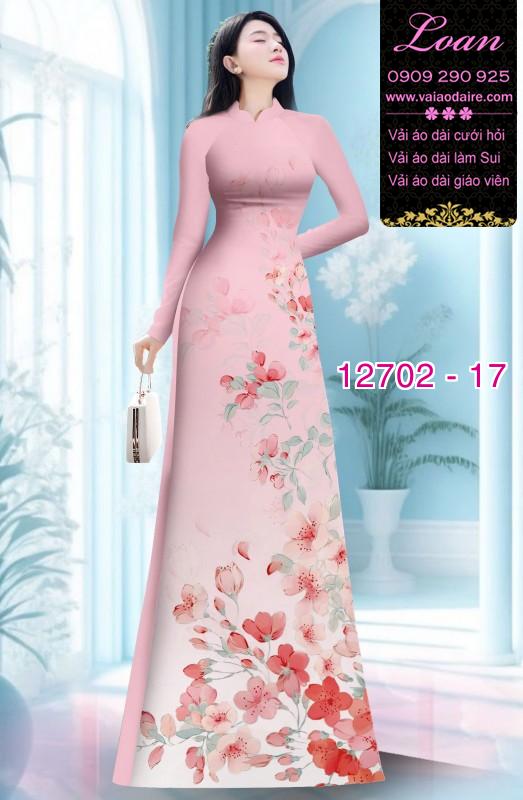 Vải áo dài hoa in nhẹ nhàng