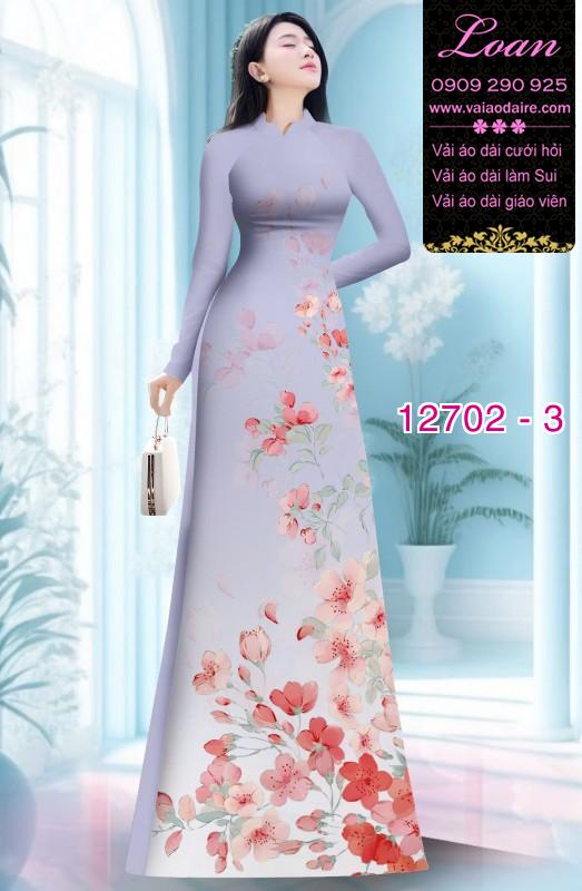 Vải áo dài hoa in nhẹ nhàng