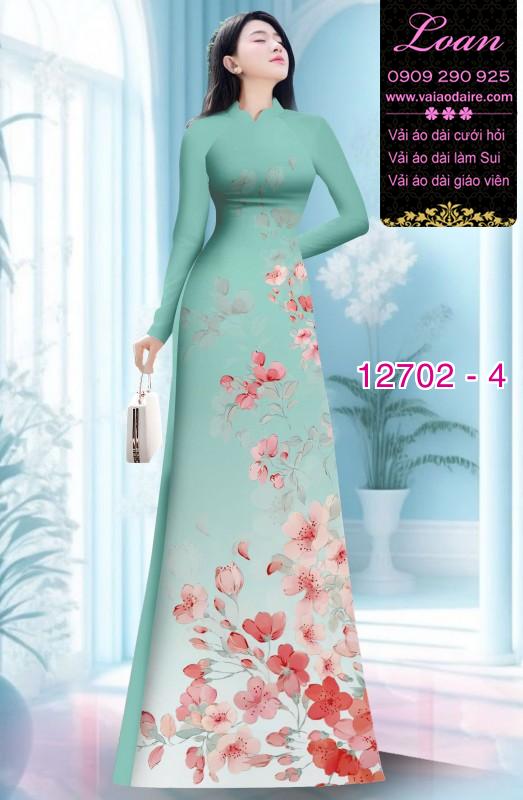 Vải áo dài hoa in nhẹ nhàng