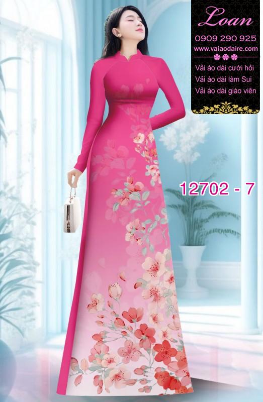 Vải áo dài hoa in nhẹ nhàng