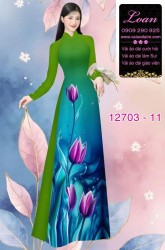 Vải áo dài hoa tulip in 3D