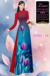 Vải áo dài hoa tulip in 3D