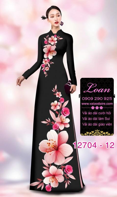 Vải áo dài hoa sứ in 3D