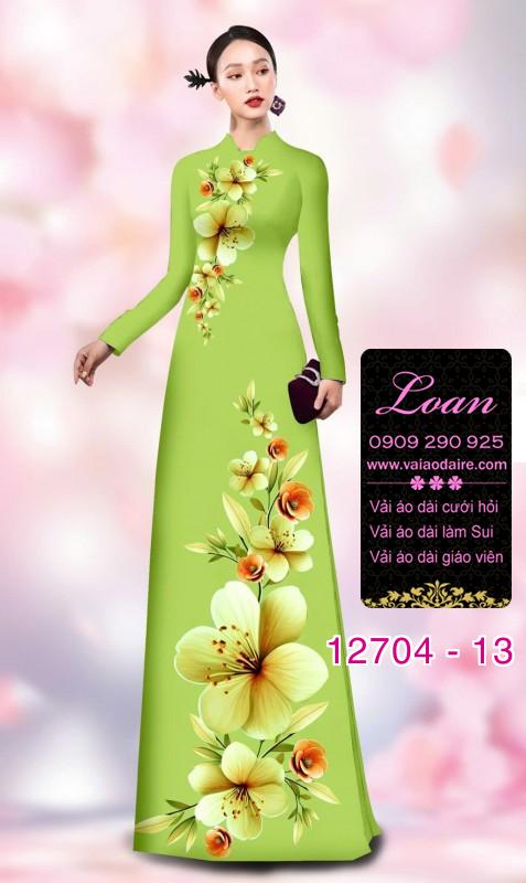 Vải áo dài hoa sứ in 3D